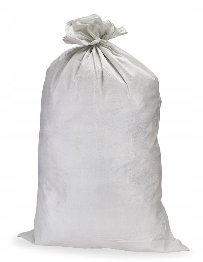 ToolSpace Polypropyleen Geweven Zakken (Wit) – 65x105 cm – 50 kg Draagvermogen – Hoge Kwaliteit 83g/m²