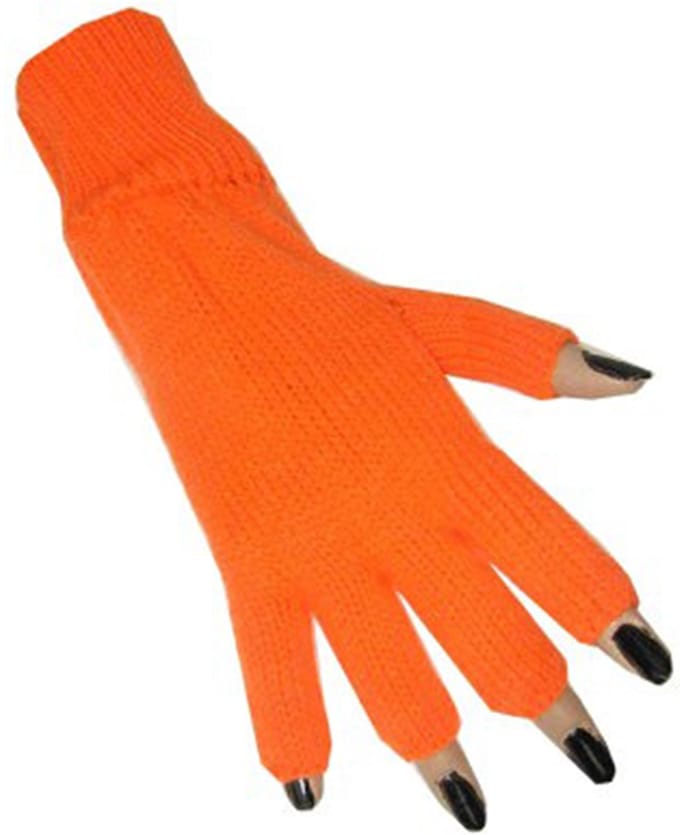 Vingerloze handschoen oranje