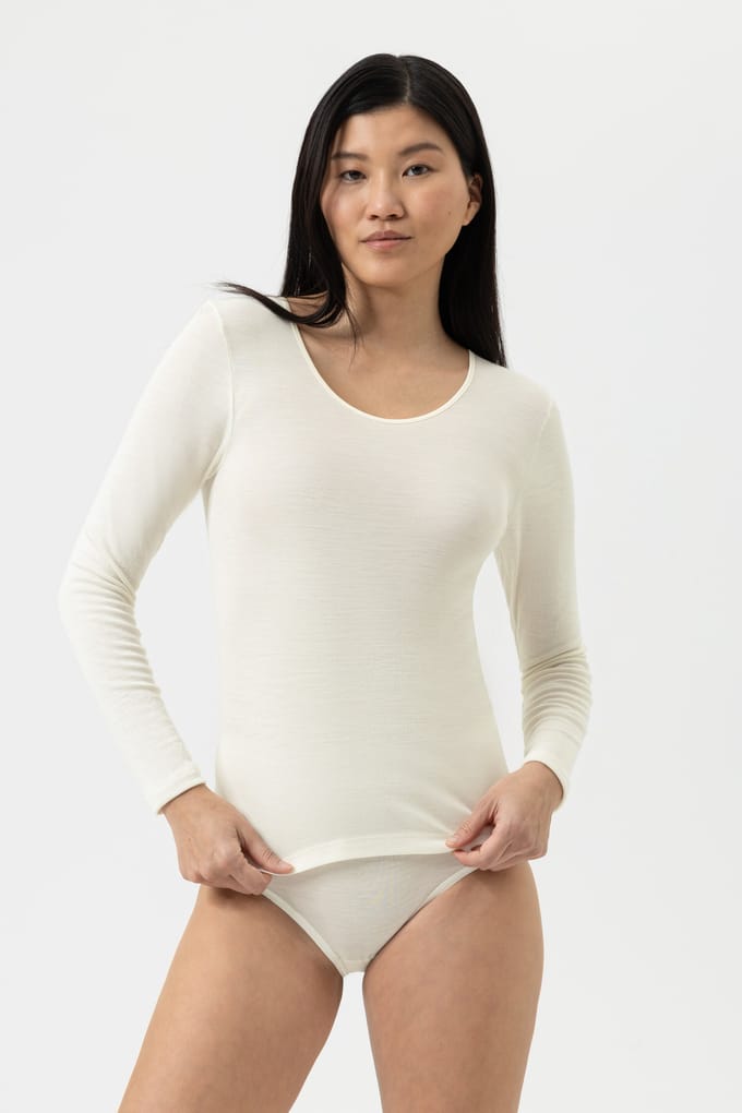 mey Damen Shirt Met Lange Mouwen Serie Wool&Silk