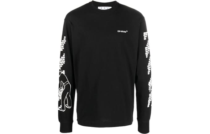 OFF WHITE T-shirt à manches longues Bricks Skate L/S OMAB064F22JER0051001 S black