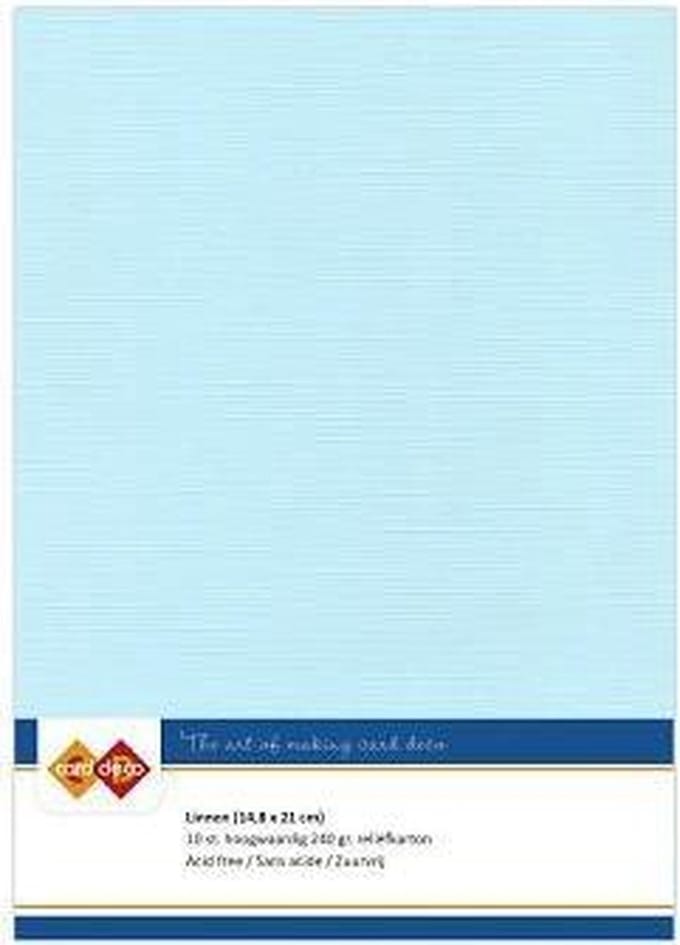 A5 Babyblauw Linnenkarton 10 stuks