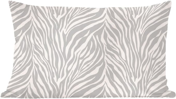 Sierkussens - Kussentjes Woonkamer - 60x40 cm - Zebra - Motief - Grijs