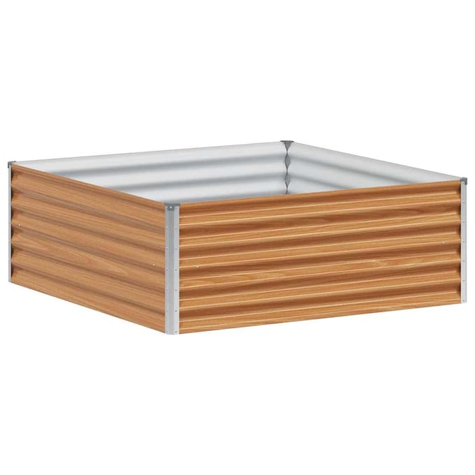vidaXL - Verhoogde - plantenbak - Lichtbruin - 98 - x - 100 - x - 36 - cm