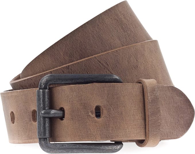 Vanzetti Leren riem Denim Love 40mm Full Leather Belt W100 Mid Brown bruine