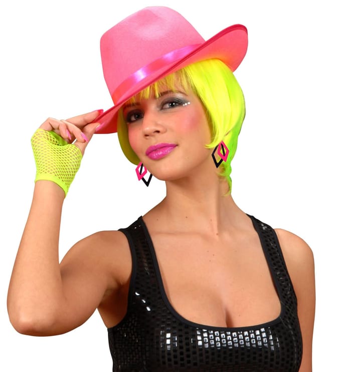 Zwart met neon roze hippie oorbellen