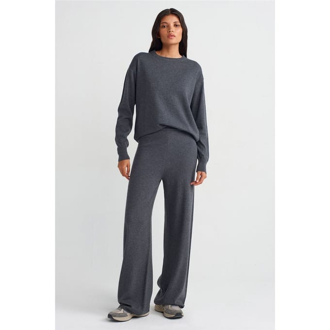 Dames Lurex Breiselbroek met Wijde Pijpen