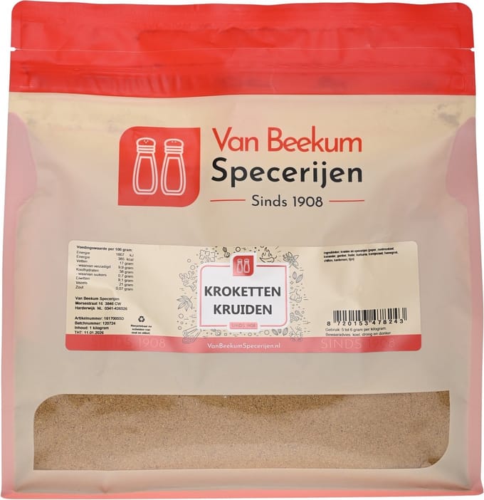 Van Beekum Specerijen - Kroketten Kruiden - 1 KG (hersluitbare stazak)