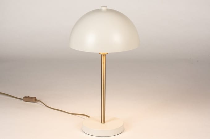 Lumidora Tafellamp 74463 - NADIA - E14 - Grijs - Goud - Creme - Messing (kleur) - Metaal - ⌀ 25 cm