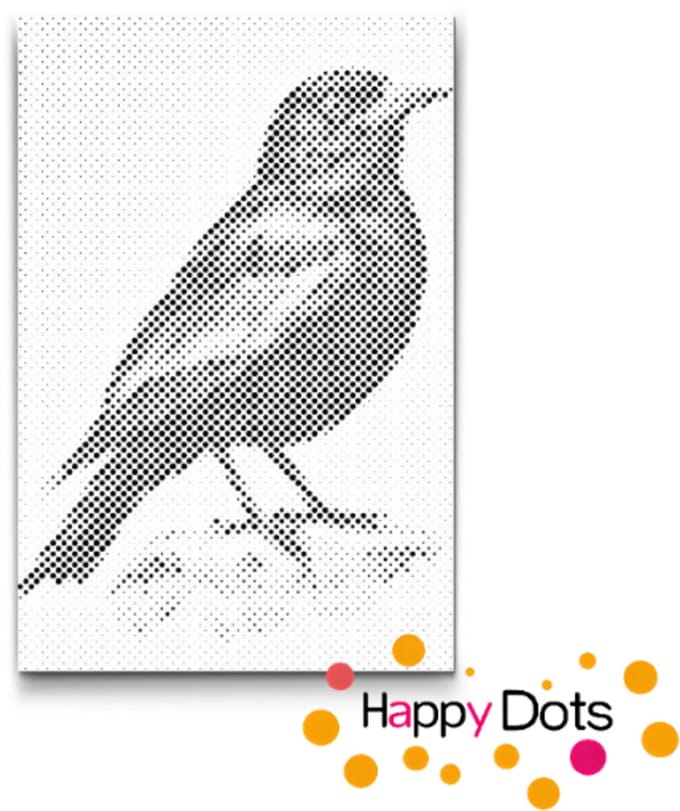 HappyDots DOT Painting Vogels 13 - 20x30cm