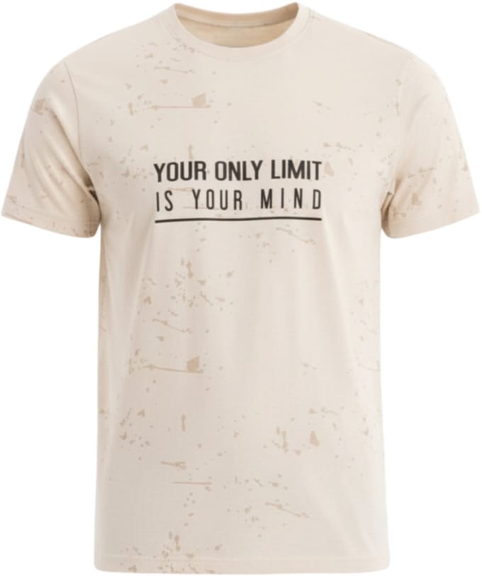 OMBRE T-shirt - Regular Fit - Katoen - Korte Mouw Crème S