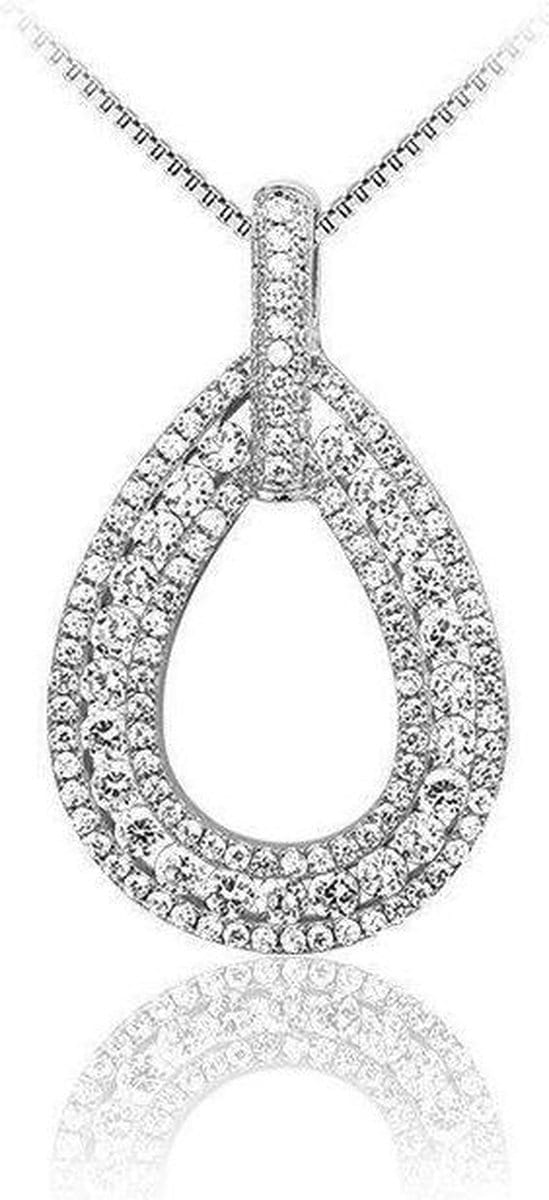 Montebello Ketting Bidens - 925 Zilver Gerhodineerd - 30x20mm - 45cm