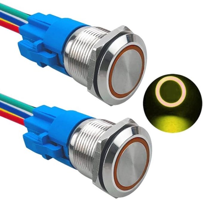 Allecto - Drukknopschakelaar - Momentste schakeling - Waterdicht Ip67