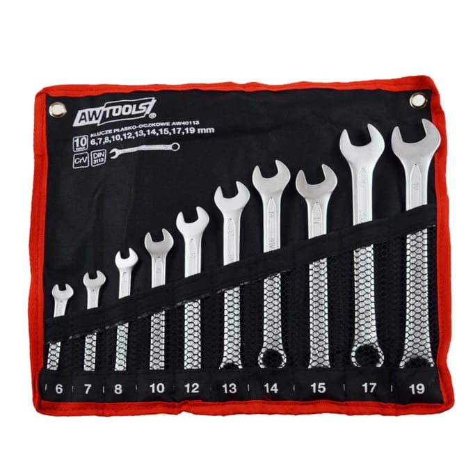 Awtools AW40113 - Ringsteeksleutelset - Chroom-vanadiumstaal - 10 delig - 72 tanden