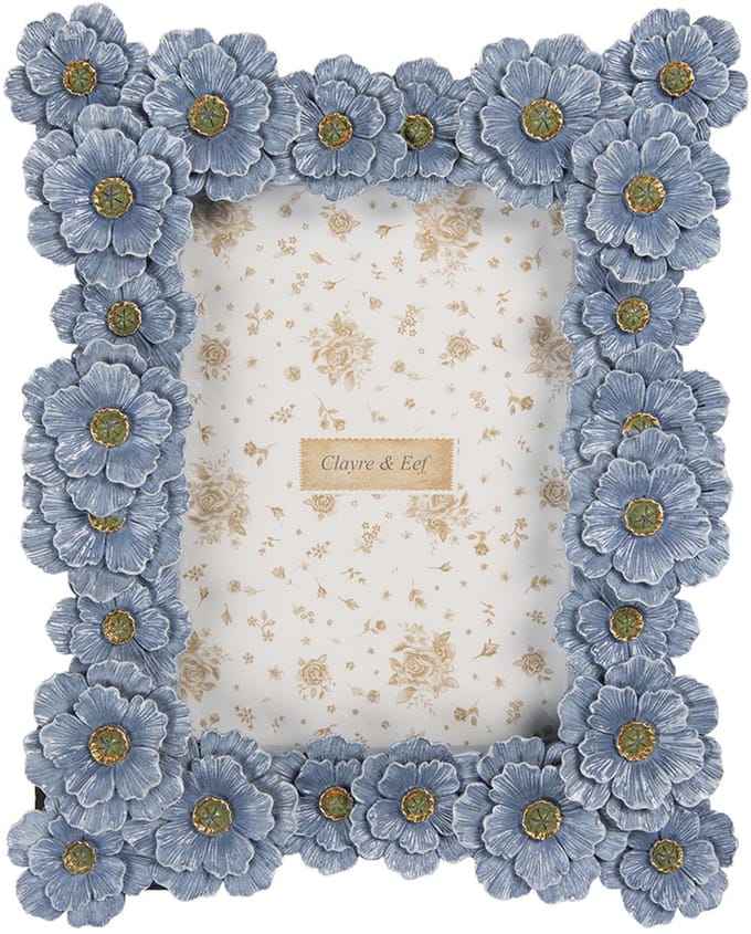 Clayre & Eef Fotolijst 13x18 cm Blauw Kunststof