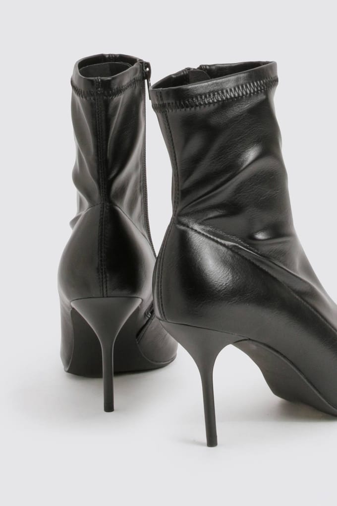 boohoo Dames Sock Stretch Stiletto Laarzen | Black | Maat: 3
