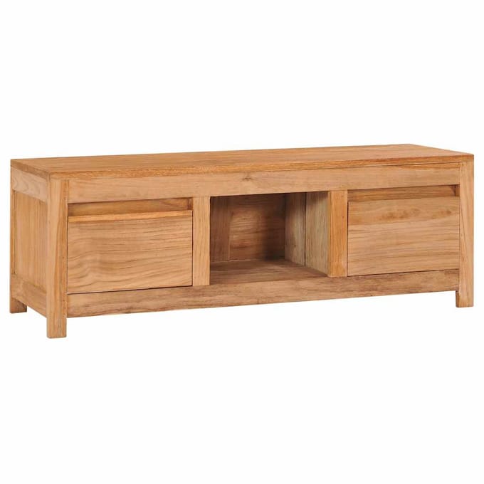 vidaXL - Tv-meubel - 100x30x35 - cm - massief - teakhout