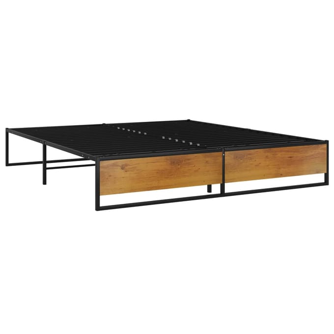 vidaXL - Bedframe - metaal - zwart - 180x200 - cm