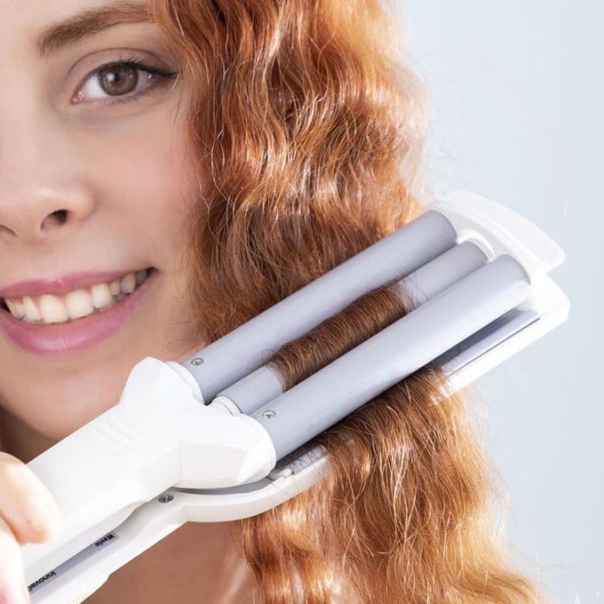 Stijltang - InnovaGoods - Keramisch model - 55 W - Temperatuur 200 °C - 360° draaibaar snoer wit