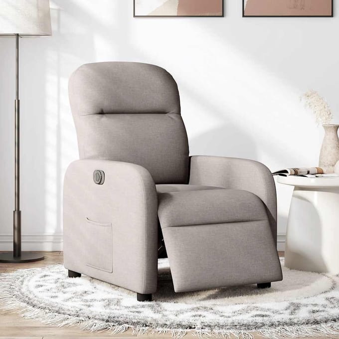 vidaXL - Fauteuil - verstelbaar - elektrisch - stof - taupe