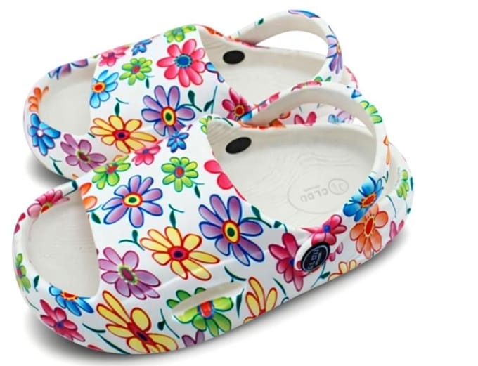 ATTREZZO® Slippers - Badslippers - Klompen - Clogs - Kinderen - Maat 30-31 - Bloemen