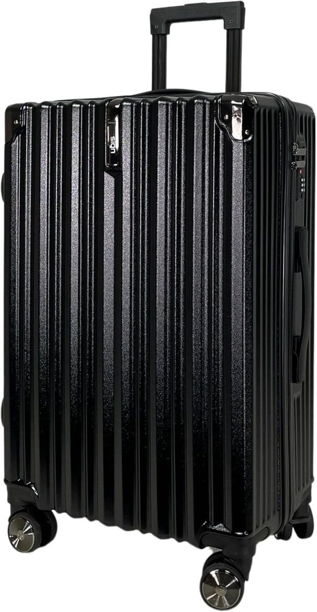 Reiskoffer Hardcase - Bagage Koffer - Stijlvol Reizen - Dubbele Wielen - Medium 67cm - Zwart