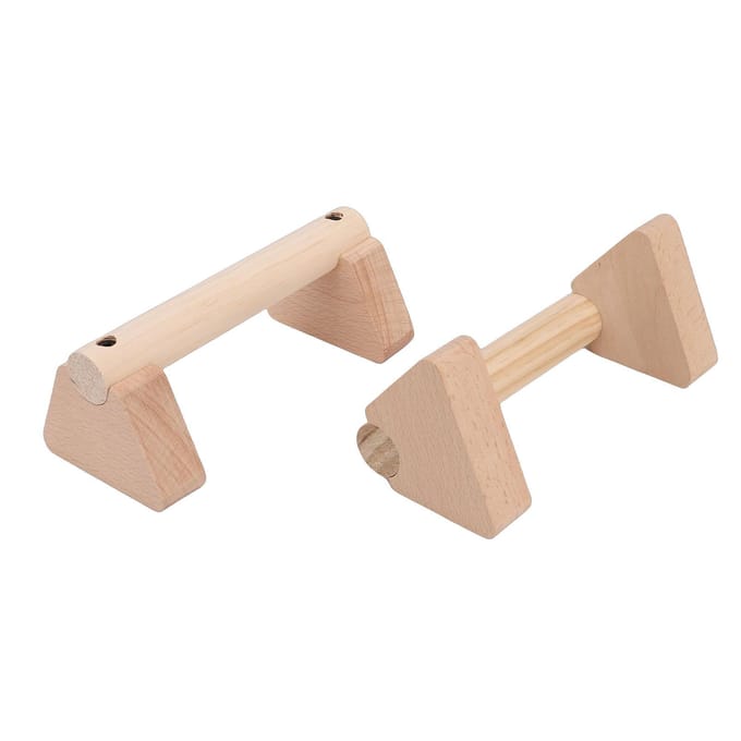 2 Stuks Beukenhout Push-Up Standaard Houten Balansbalk Oefenapparatuur voor Thuisgebruik beige