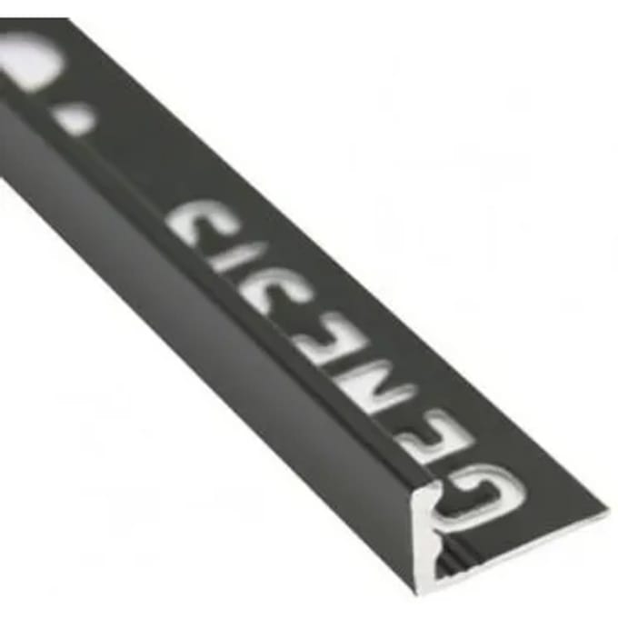 Genesis Plat Profiel - Aluminium Zwart - 12x1mm 2,7m