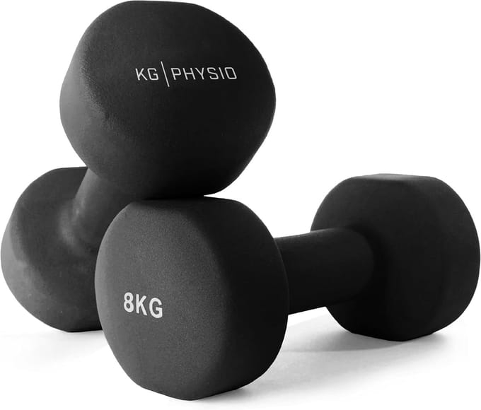 Neopreen Dumbbells Set 1-10kg Gewichtenset Inclusief A3 Posters voor Thuistraining