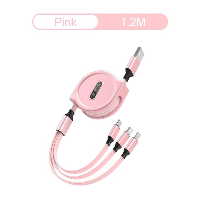 Câble de Charge USB rétractable 3 en 1, 2,4 a, Charge rapide, pour XiaoMi HuaWei Samsung, câble de Charge Portable, Micro type-c vert