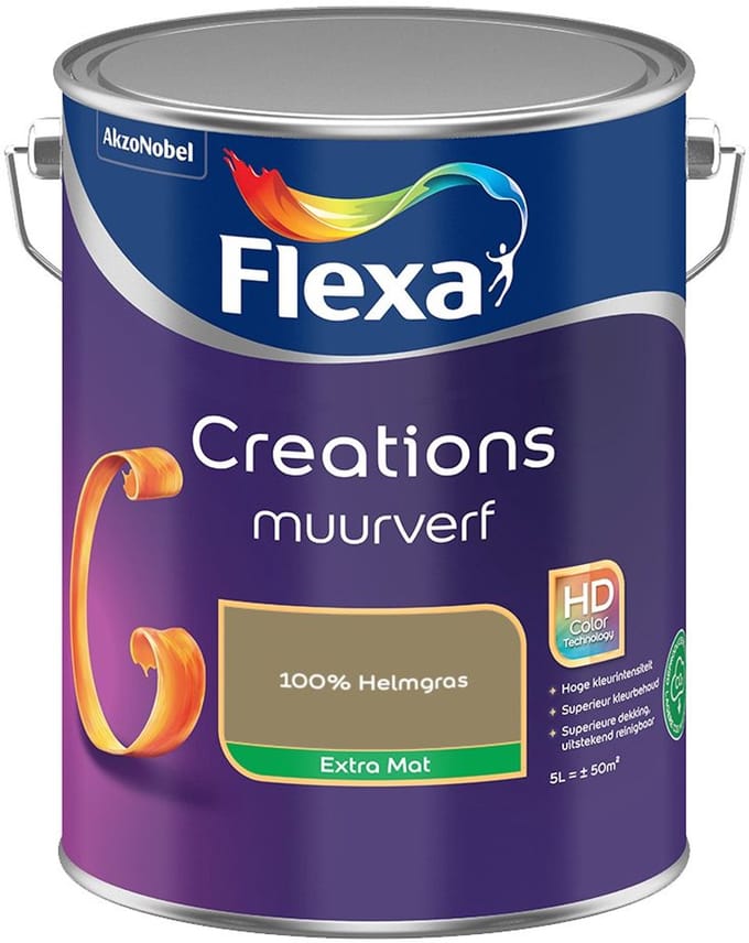 Flexa - Creations Muurverf Extra Mat - 100% Helmgras - Mengverf - 5 L