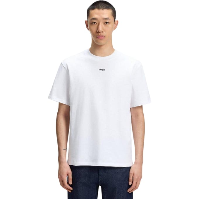 Hugo Heren Dapolino Logo Bedrukt Relaxed Fit T-shirt (Wit)