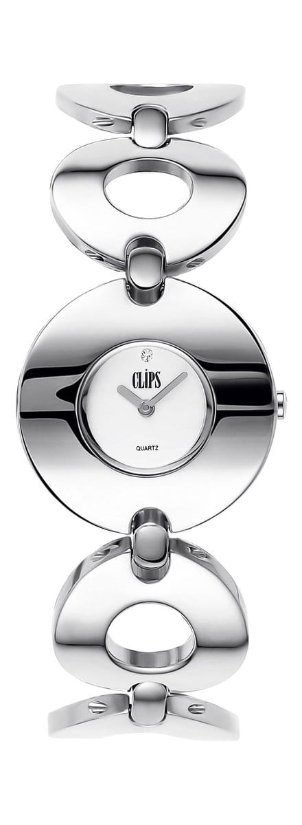 Clips 553-2012-88 Horloge - Staal - Zilverkleurig - Ø 30 mm