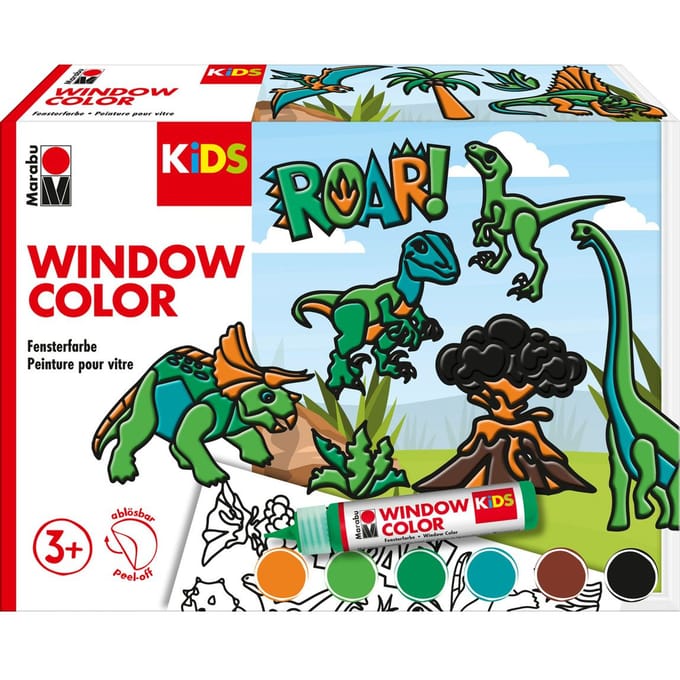 Marabu KiDS Window Color Set "Dinosaur " 6x25ml Knutselen
