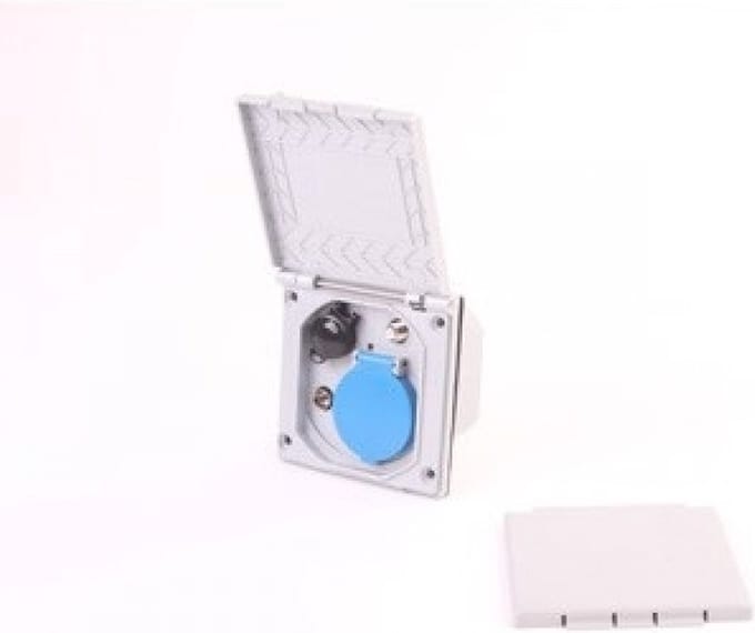 Inbouwstekkerdoos 230V/12V/Ant/Sat Zilvergrijs
