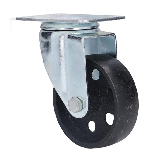 Zwenkwiel 3,5 inch Gietijzeren Wiel Dubbel Lager Zware Uitvoering Accessoire voor Kar Trolley