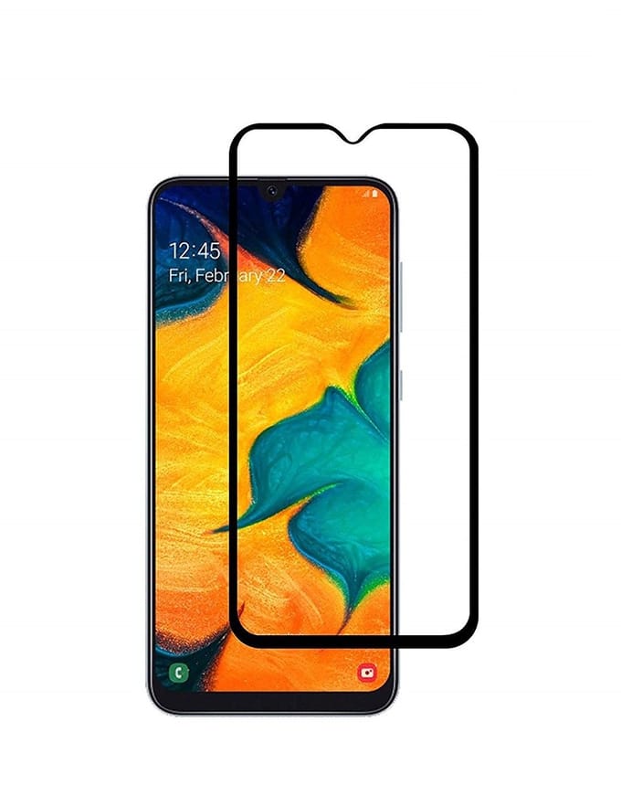 Ntech Screenprotector Geschikt voor Samsung Galaxy A50 full cover Screenprotector Tempered Glass - Zwart