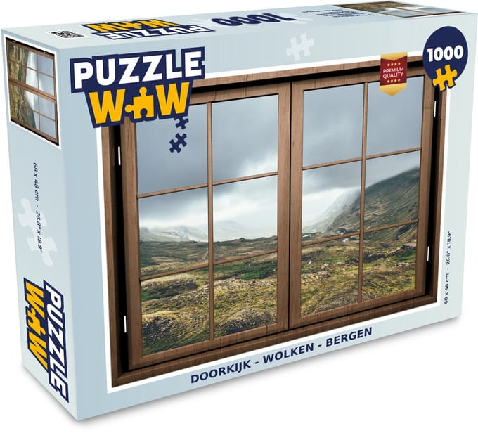 Puzzel Doorkijk - Wolken - Bergen - Legpuzzel - Puzzel 1000 stukjes volwassenen