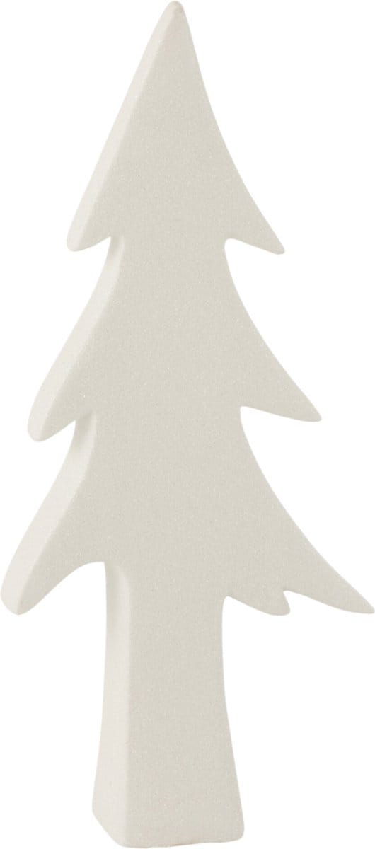 J-Line decoratie Kerstboom - keramiek - wit - medium