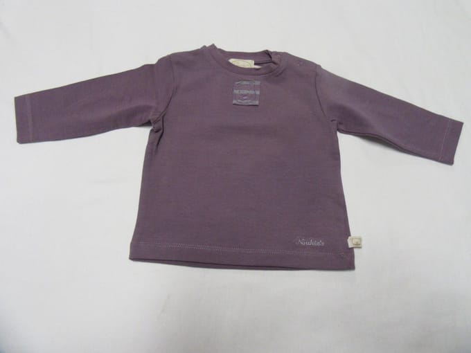 noukie's , jongens , t-shirt lange mouw , paars , 3 maand  62