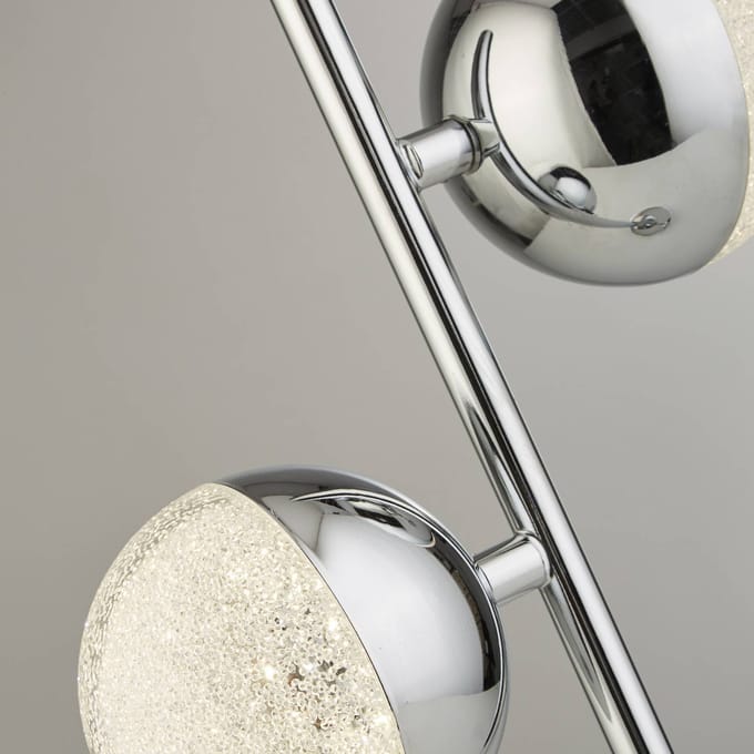 Searchlight Marbles LED tafellamp, chroomkleurig, glas, 45 cm hoog