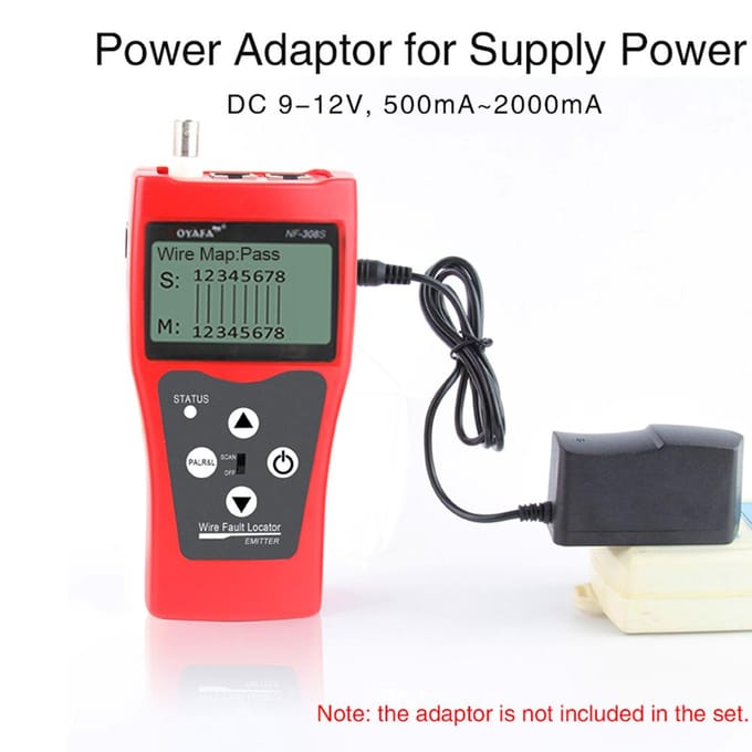NOYAFA Multifunctionele LCD-netwerkkabeltester Hoge precisielijnzoeker Coaxiale lijntester red