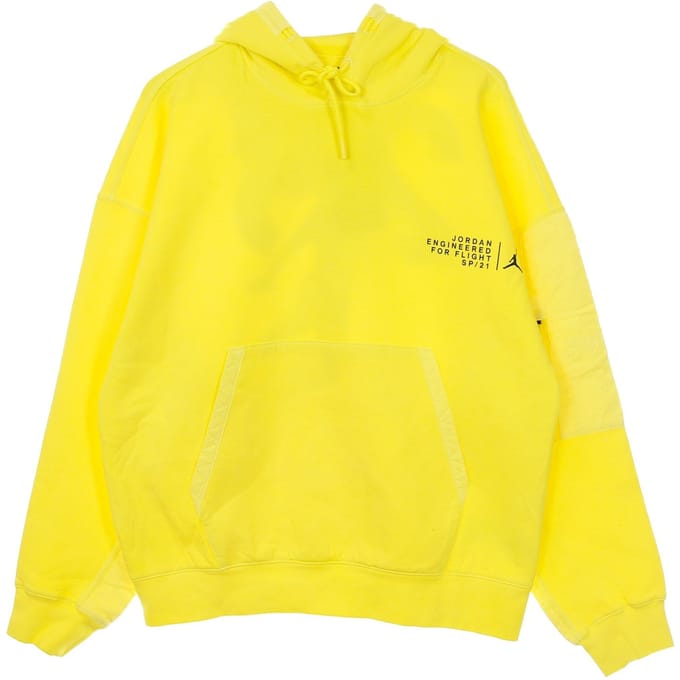 Lichtgewicht herensweatshirt met capuchon M 23engineered Washed Fleece Pullover Hoodie Opti Geel/zwart