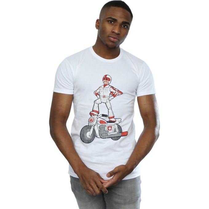 Disney Heren Toy Story 4 Duke Caboom Pose T-Shirt (Wit)