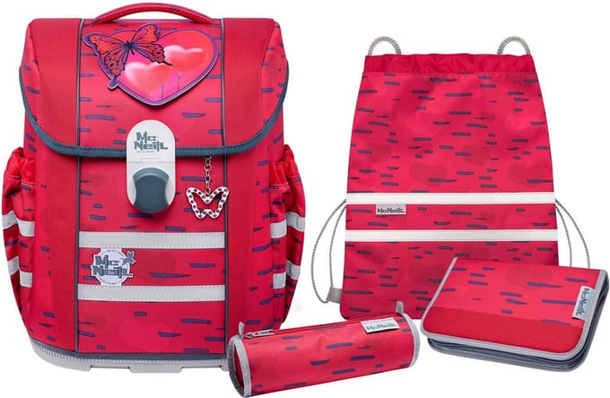 McNeill Schooltas Ergo Mac2 Schoolbag Set 5-delig Mood Rood