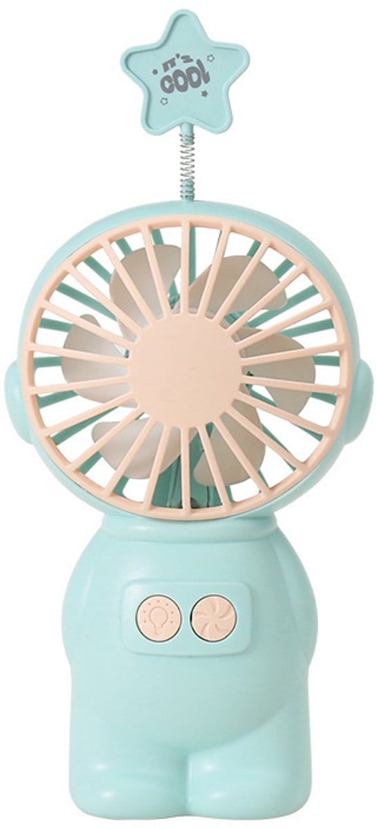2-in-1 Draagbare Astronaut Mini Ventilator Met Lampen, Koelventilator, USB Oplaadbaar, Te Gebruiken Als Nachtlampje