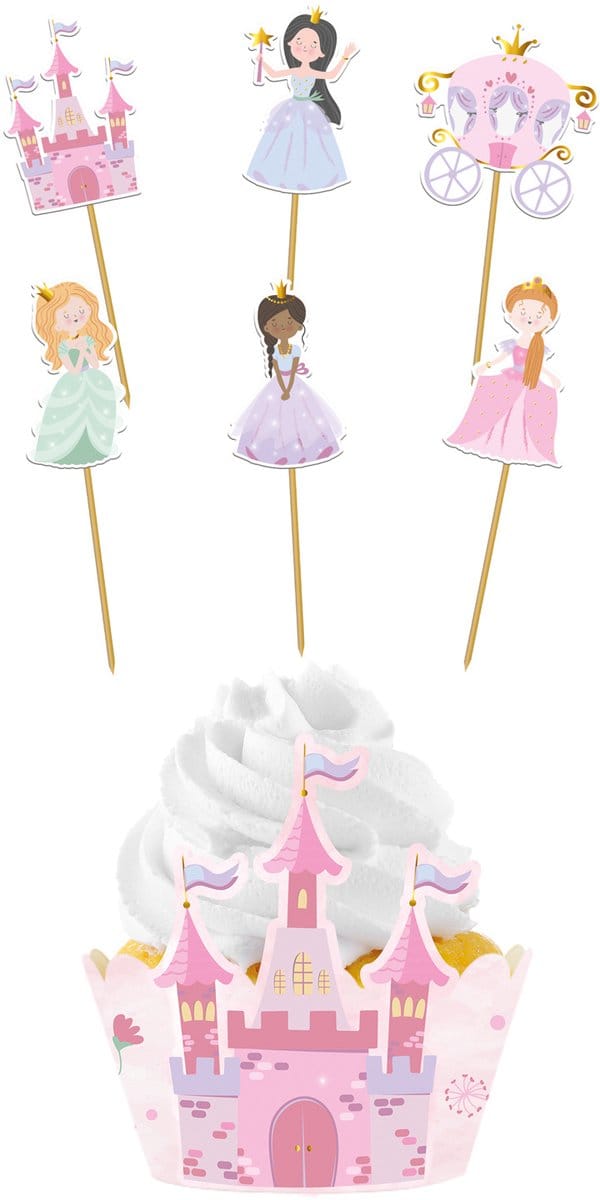 Cupcake Decoratie Set - Pretty Princess - 6 sets