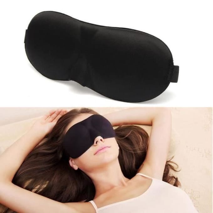 Masque de sommeil - AS11906 - 3D - Anti-lumière - Relaxation - Noir noir