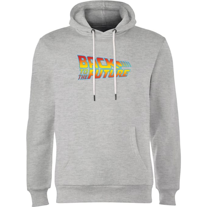 Back To The Future Classic Logo Hoodie - Grey - S