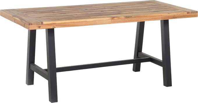 SCANIA - Tuintafel - Lichthout/Zwart - 80 x 170 cm - Acaciahout