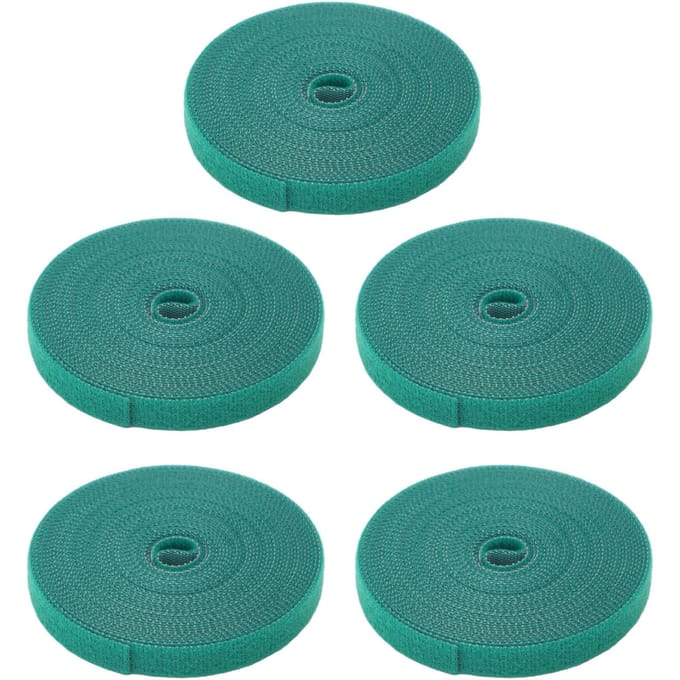 5 Rouleaux Attache Plante Réutilisable Découpable Auto-Adhésif Crochet et Boucle Enveloppe Nylon Sangle de Jardin Attache Arbre blue